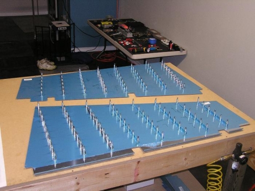 Stiffners clecoed on