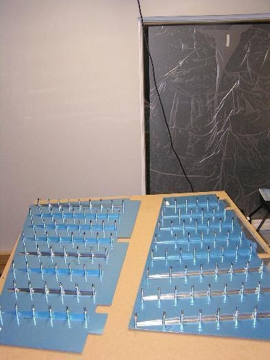 Stiffners clecoed on