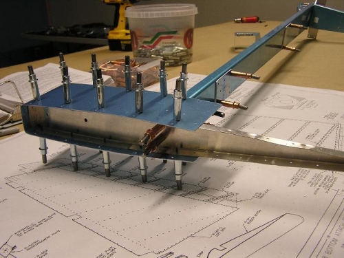 Top of rudder where counterweight will go