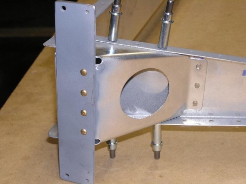 Close up of rudder horn assembly