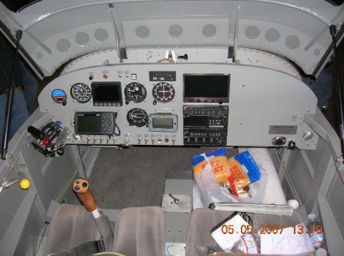 Dan's cockpit and panel in his RV-7