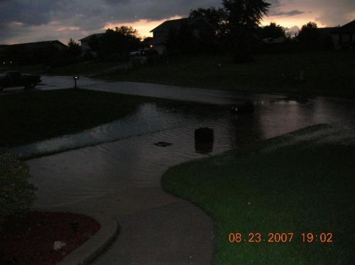 Small flood in the front yard.