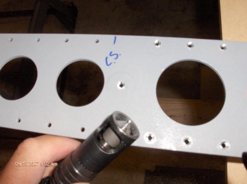 Countersinking holes in the rear spar.