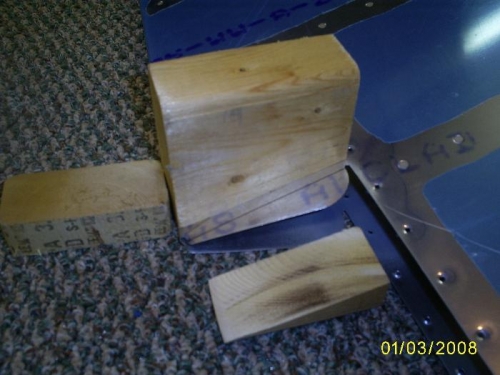 Bending line marked and blocks.