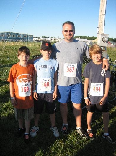 Tanner, Colten, Gary, and Jack prior to the Runway 5K