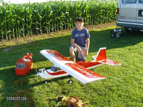 Colten with Gerry's trainer plane