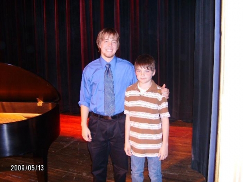 Tanner with Harry his guitar instructor