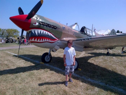 Tanner with his P-40.