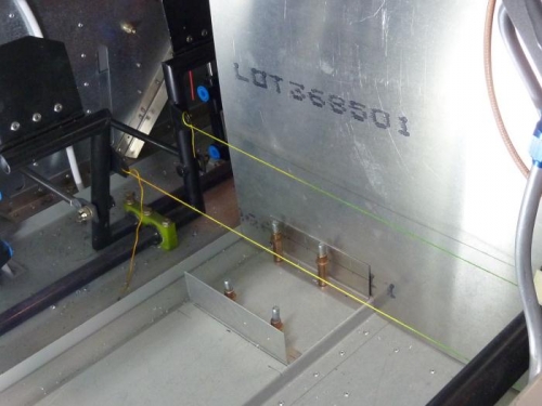 Showing clearance between rudder cables and panel