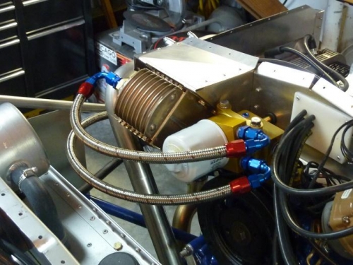 Oil lines installed to Niagara cooler