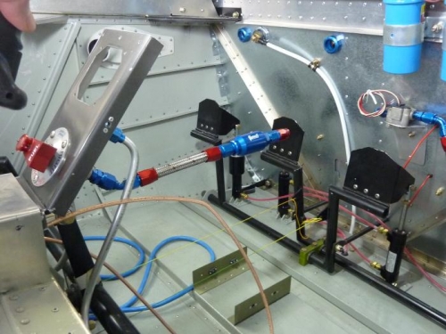 Line from fuel selector through fuel filter in place