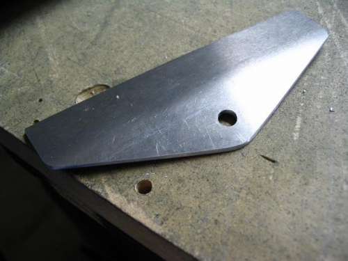 The lower rudder hinge (top) ready to be added