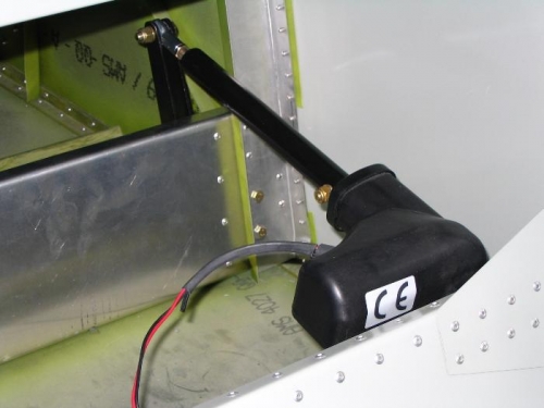 Flap motor and arm in place