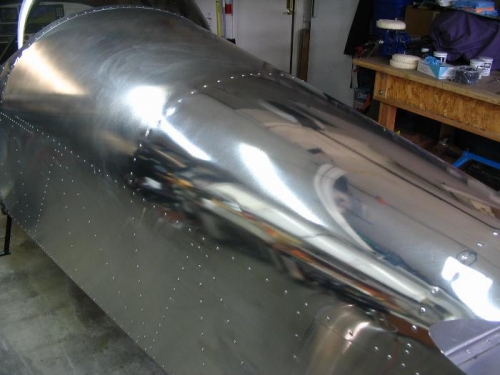 One quarter done with rear top skin