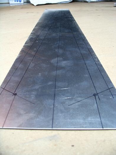 Typical rib layout on sheet aluminum
