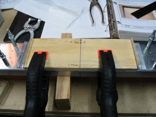 Template to set position for front attachment doublers