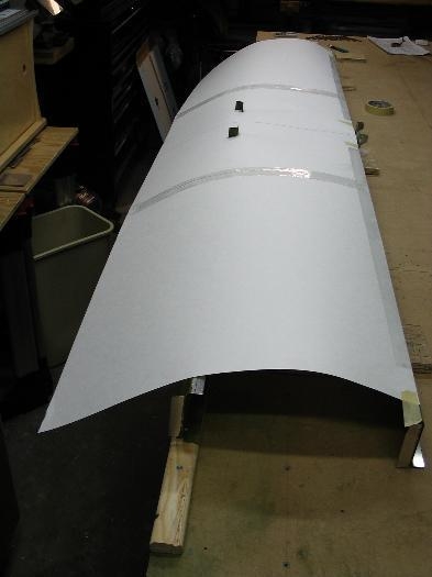 The template cut for front spar attachments