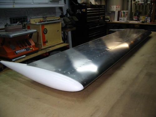 Checking out my fiberglass tail tips.  It really looks like something that could fly!