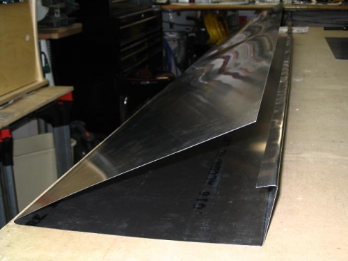 A view of the malformed rear flange