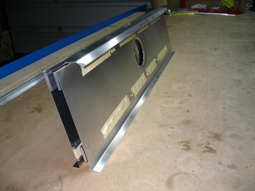 The back side - showing 45mm cutouts on top flange