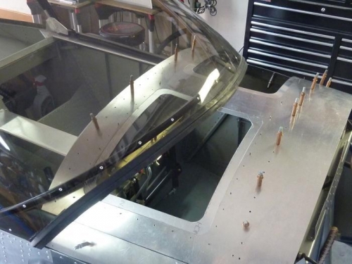Forward top skin temporarily in place