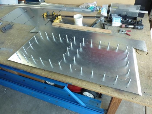 With panels in position but not drilled