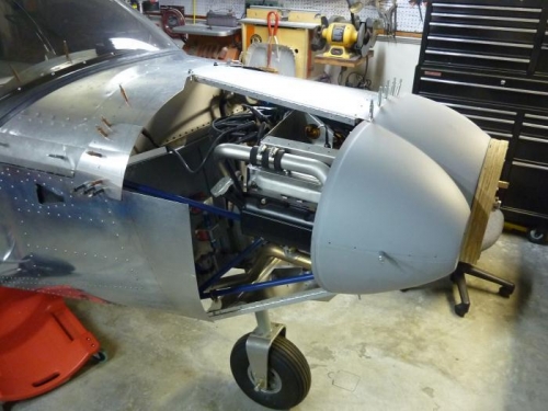 Extra fuselage skin marked for removal 70mm ahead of firewall