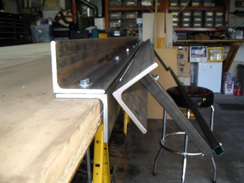 End view showing bend plate at angle