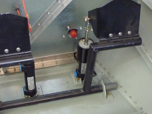 Bolts with cotter pins in place