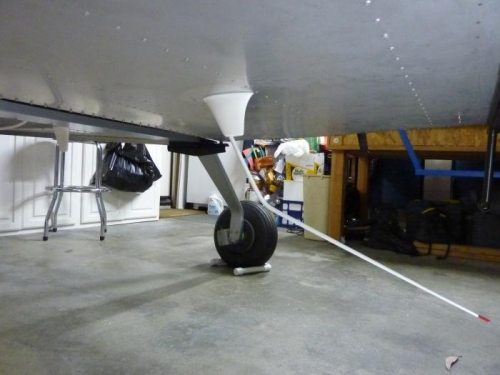 Bent tip comm antenna in place