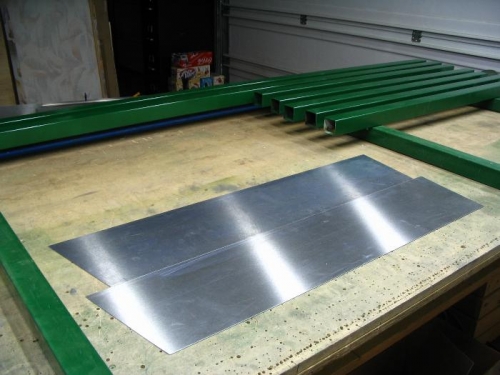 Wing jig webs and painted beams.
