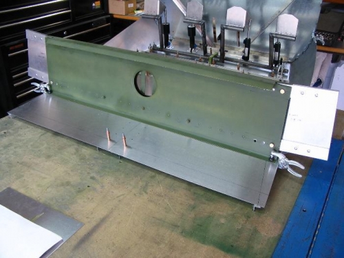Front spar pieces in place