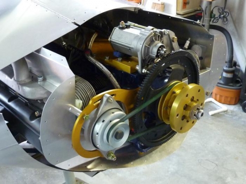 Alternator in place with V belt