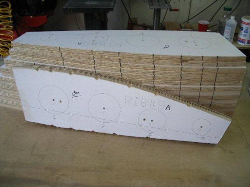 My first completed wing rib form block