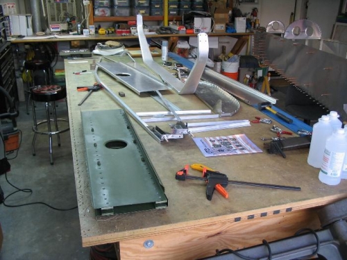 My airplane fuselage in pieces on the table