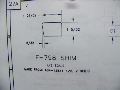 Fabrication diagram of shim