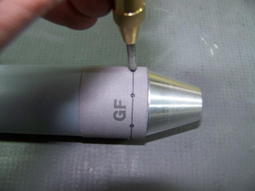 Marking rivet holes with center Punch