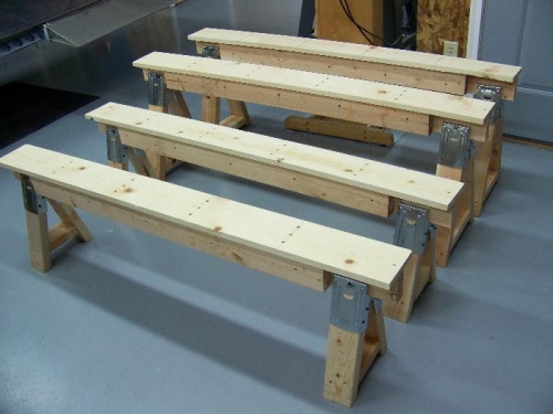 Sawhorses for mounting wings