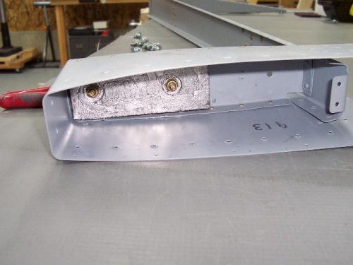Rudder Counterbalance weight installed