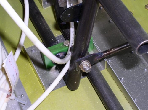 Linkage to nose wheel from rudder pedal