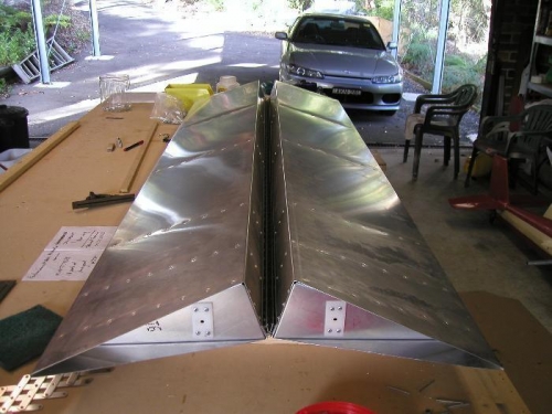 In-board side of left and right flap assemblies completed