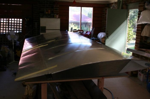 O/B view of flap and aileron mounted