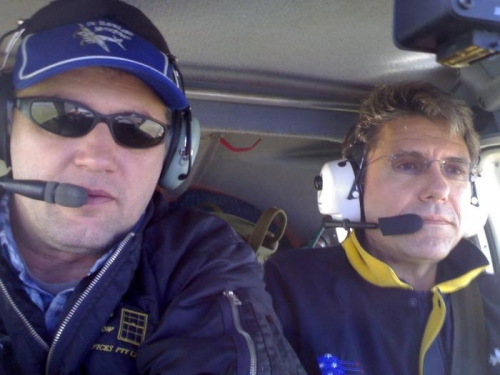 Ross and I heading back to Cessnock, note the jackets, 5 degrees in the cockpit at 5500ft