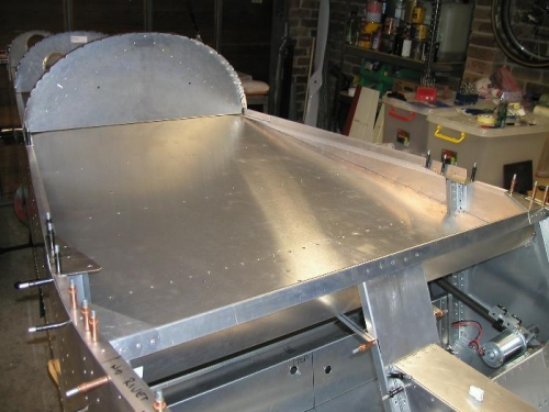 Right view, baggage floor pop riveted into place