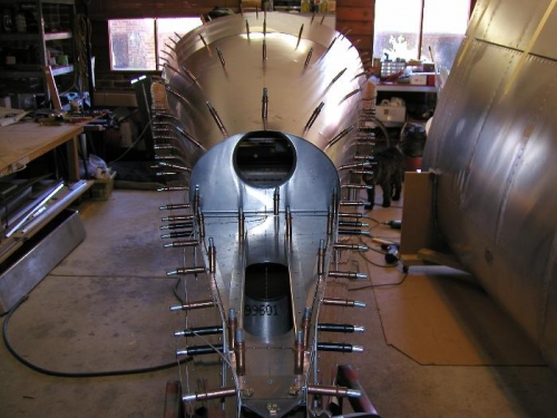 Rear view of skins fitted