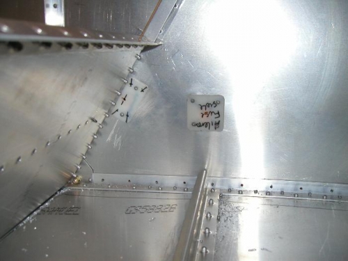 Right aileron fair leads internal view of installation in side skins