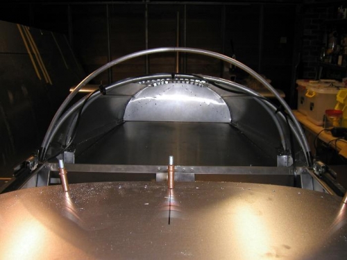Front view of the rear hoop installed in the canopy frame