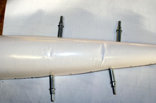 Left hand fiberglass tip after heating and bending