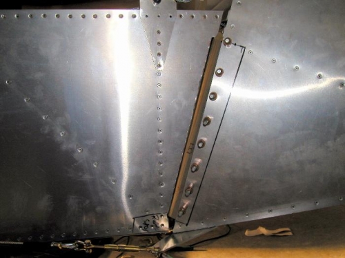 Left side view with rudder partially deflected
