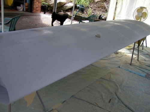 Front view, still some wet patches evident